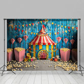 Aperturee - Aperturee Flag Circus Popcorn Carousel Cake Smash Backdrop